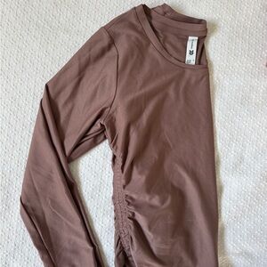 All in Motion Mauve Workout Long Sleeve with Side Cinched, Small